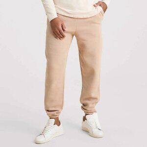 NWT Nuuds Large Mens Fleece Sweatpants in Sand Tan Color Casual Sweats Comfy
